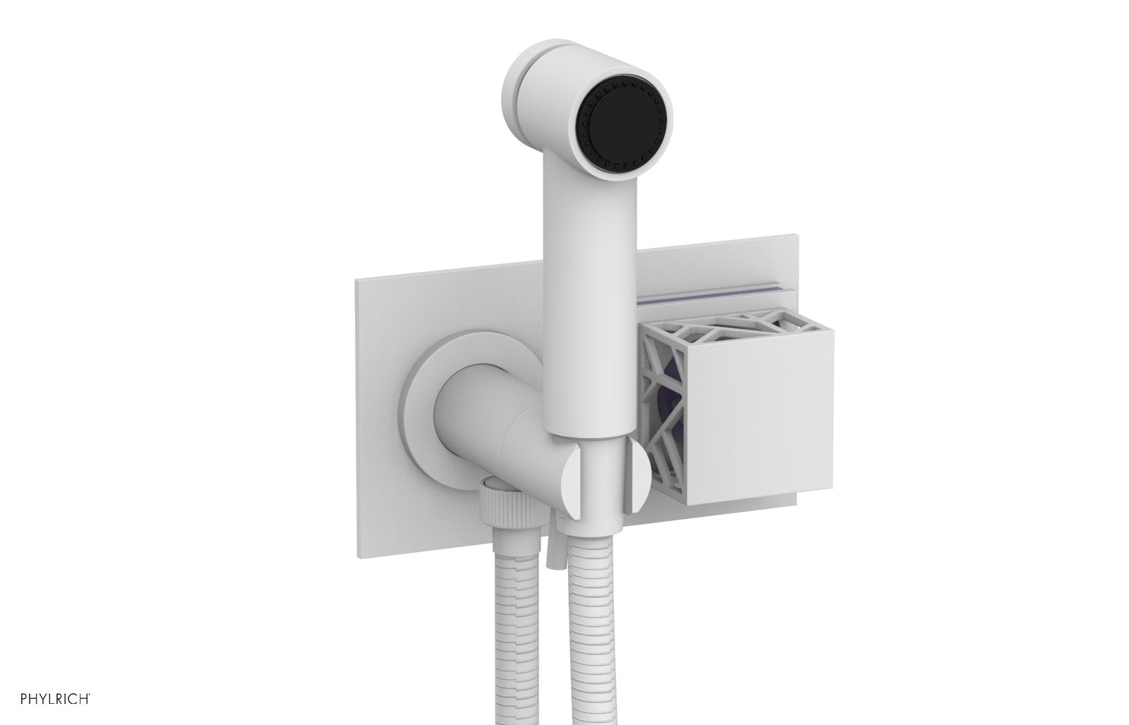 JOLIE Wall Mounted Bidet, Square Handle with "Purple" Accents 222-65