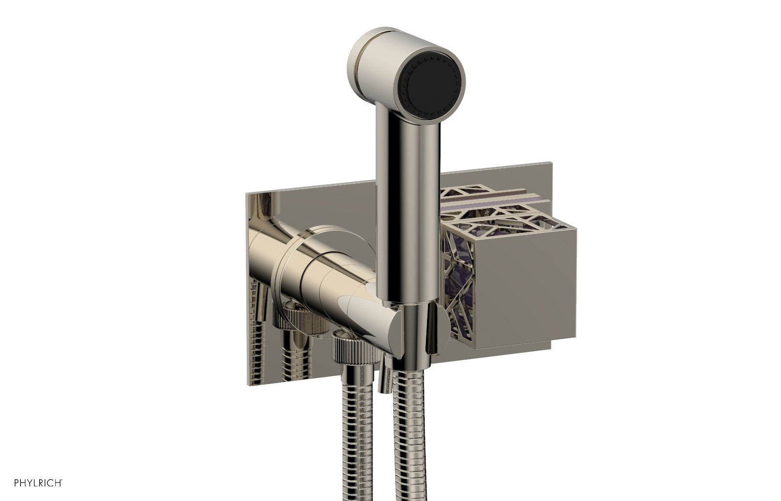 JOLIE Wall Mounted Bidet, Square Handle with "Purple" Accents 222-65