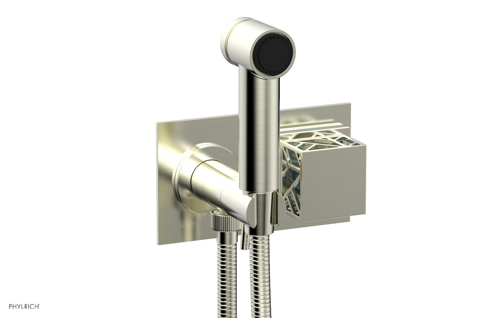 JOLIE Wall Mounted Bidet, Square Handle with "Turquoise" Accents 222-65