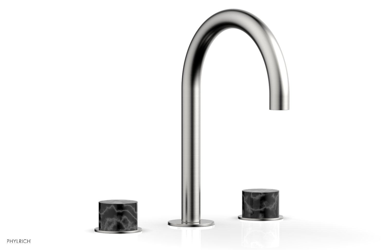 BASIC II Widespread Faucet -  Black Marble Handles 230-03