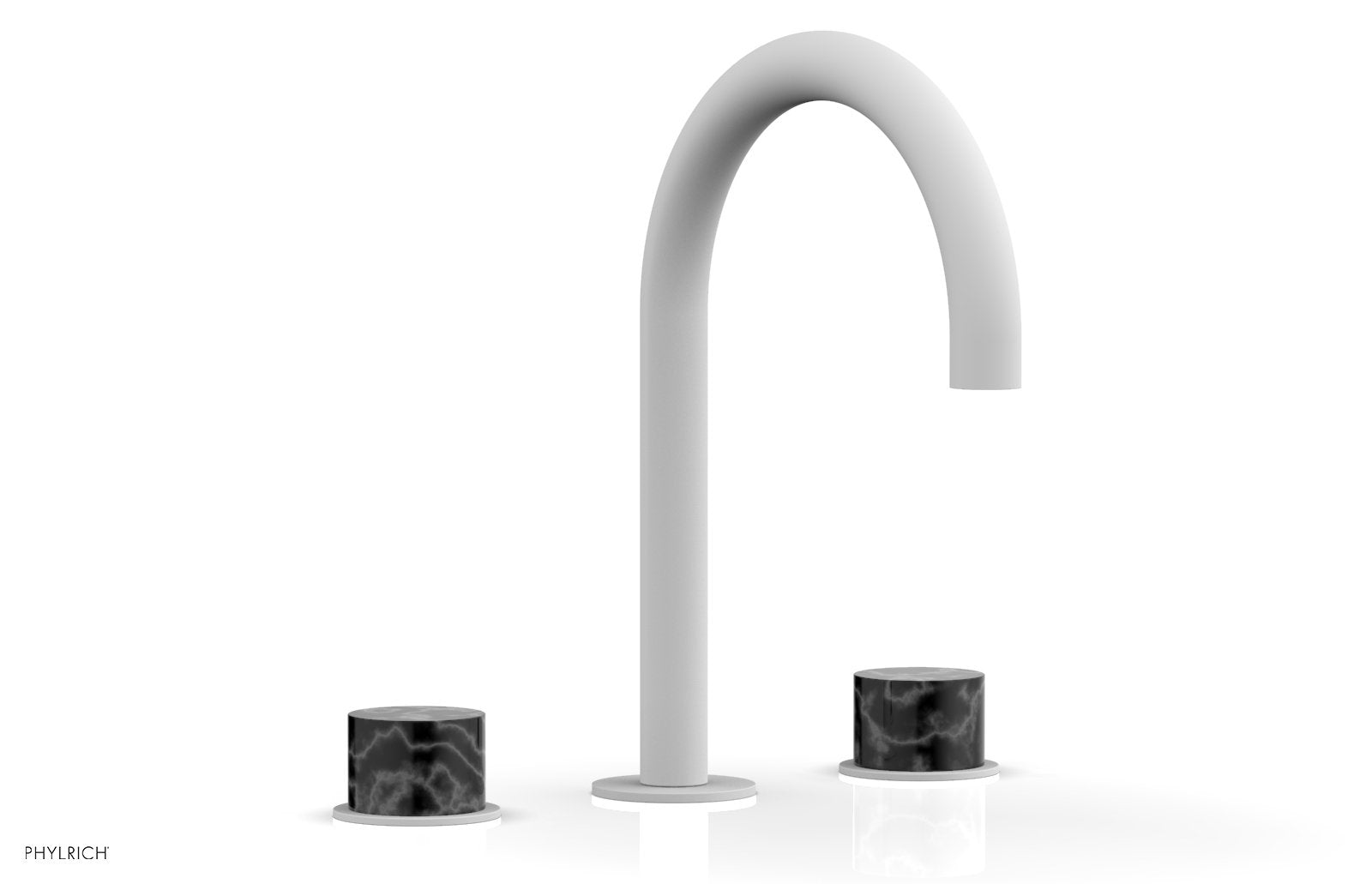 BASIC II Widespread Faucet -  Black Marble Handles 230-03