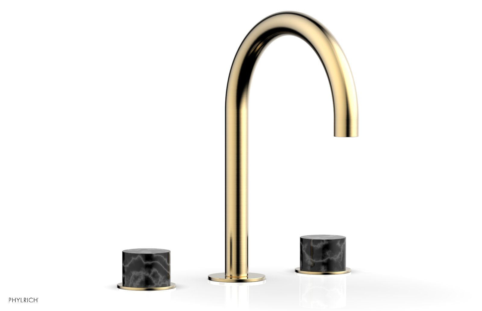 BASIC II Widespread Faucet -  Black Marble Handles 230-03