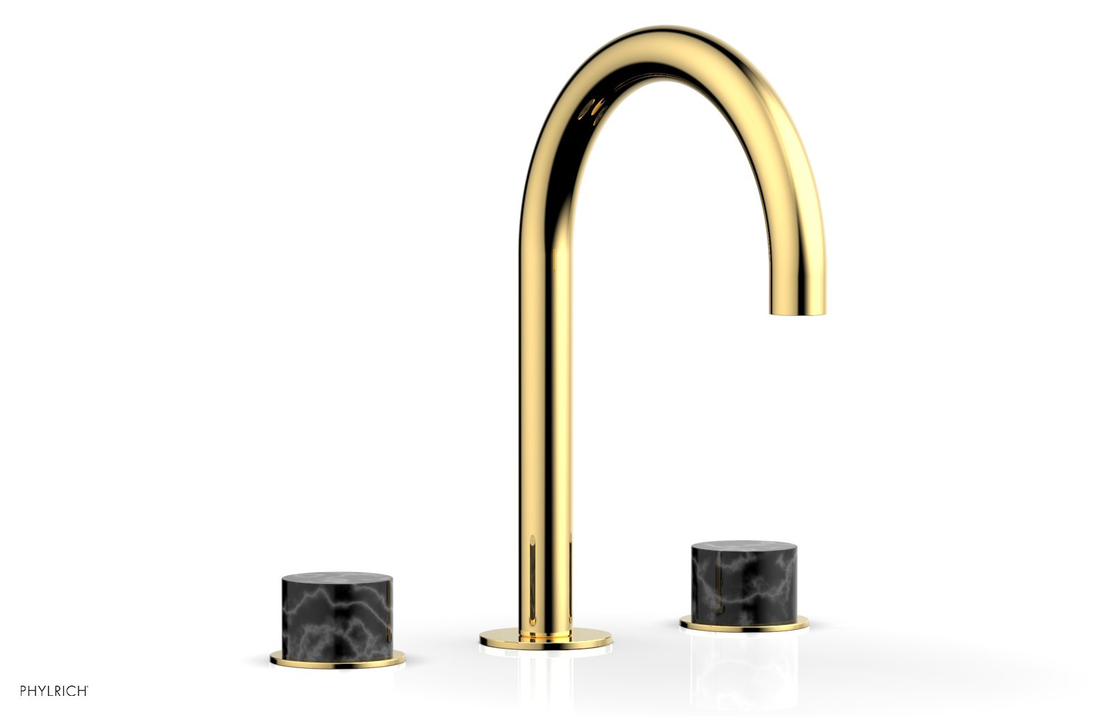 BASIC II Widespread Faucet -  Black Marble Handles 230-03