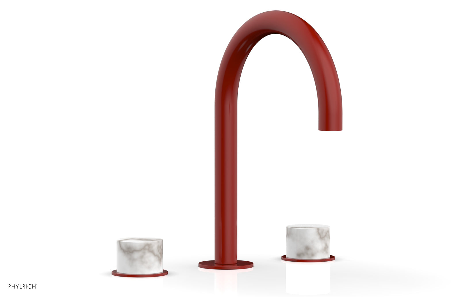 BASIC II Widespread Faucet - White Marble Handles 230-03