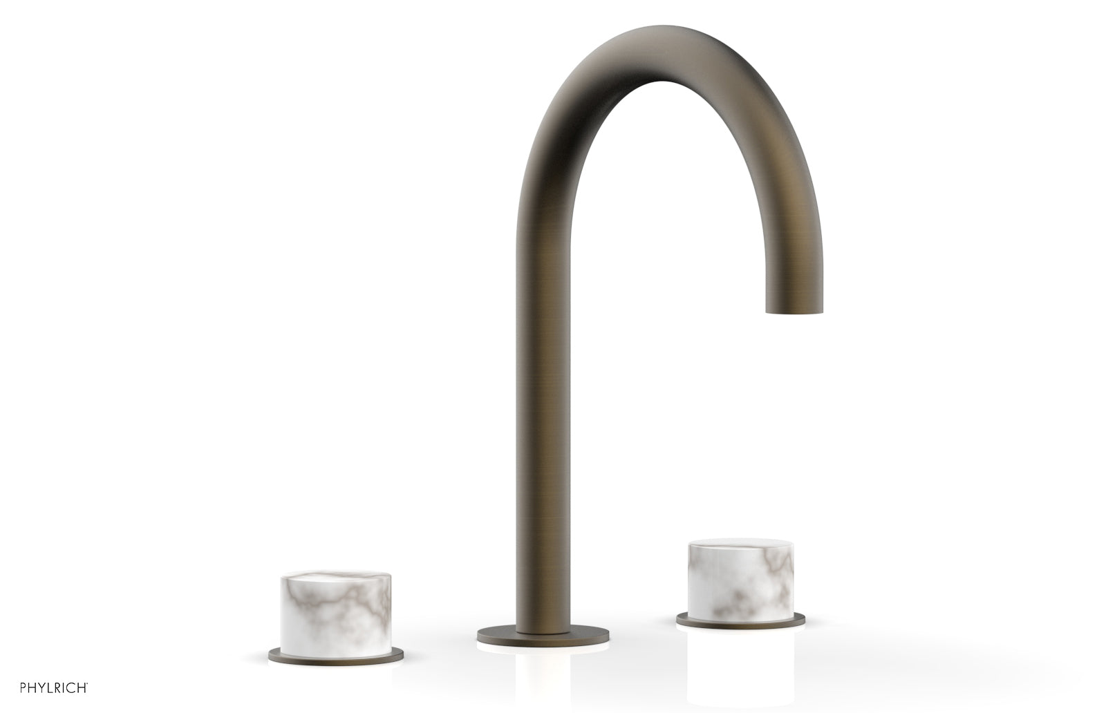 BASIC II Widespread Faucet - White Marble Handles 230-03