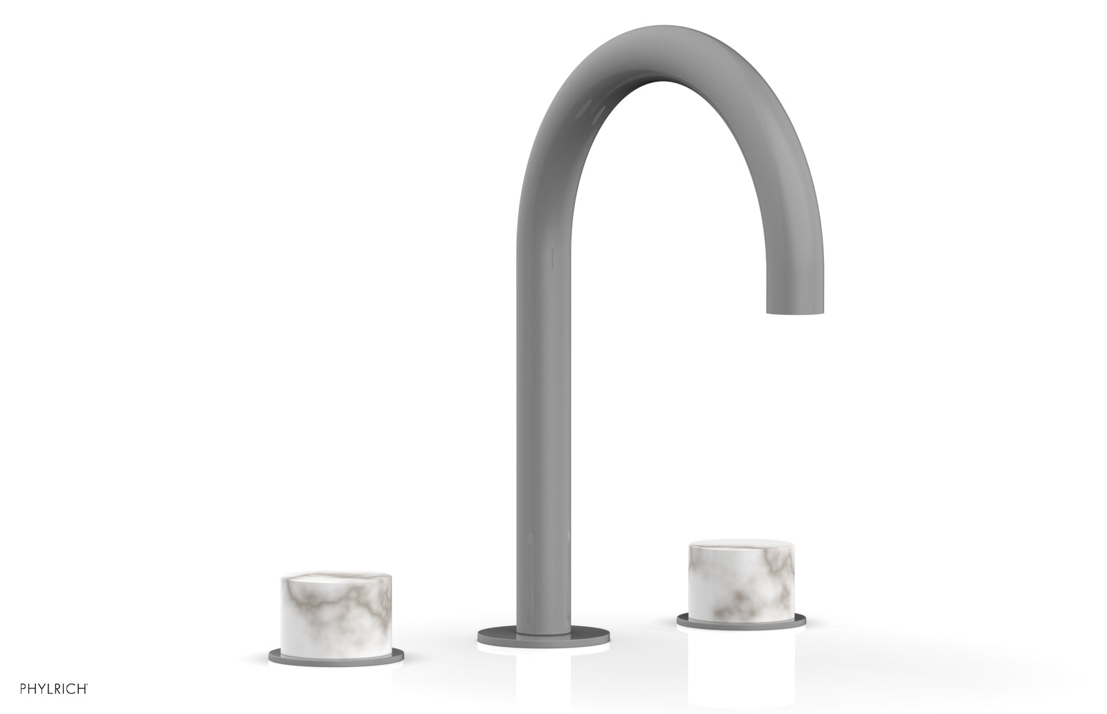 BASIC II Widespread Faucet - White Marble Handles 230-03