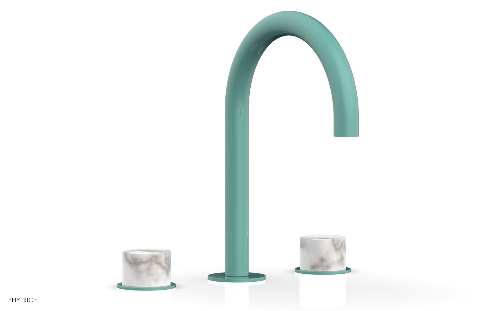 BASIC II Widespread Faucet - White Marble Handles 230-03