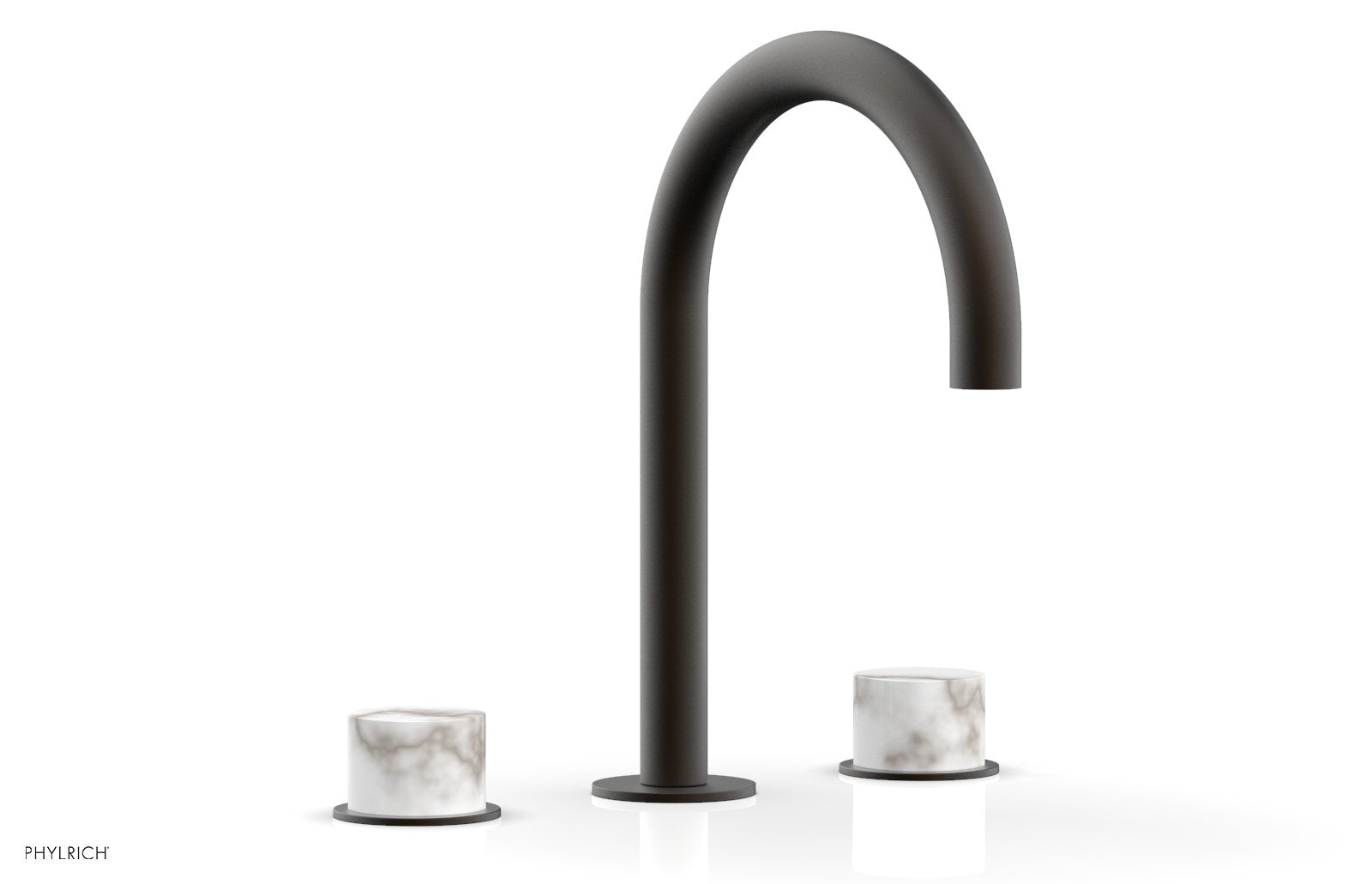 BASIC II Widespread Faucet - White Marble Handles 230-03