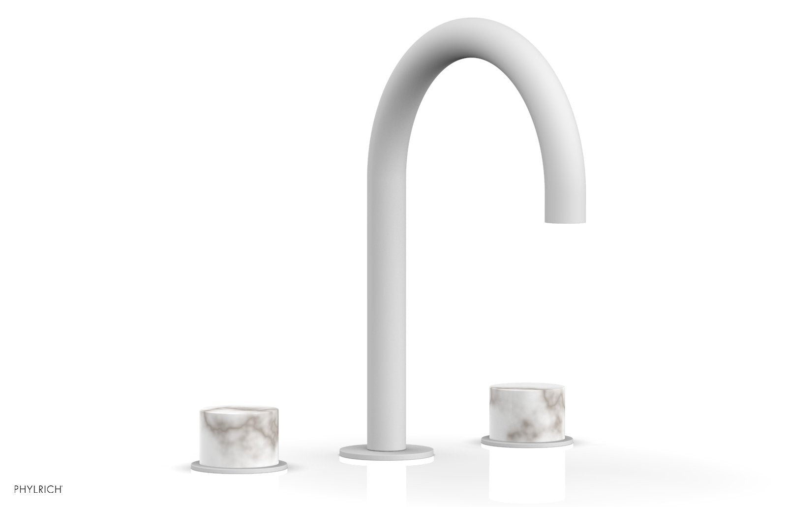 BASIC II Widespread Faucet - White Marble Handles 230-03
