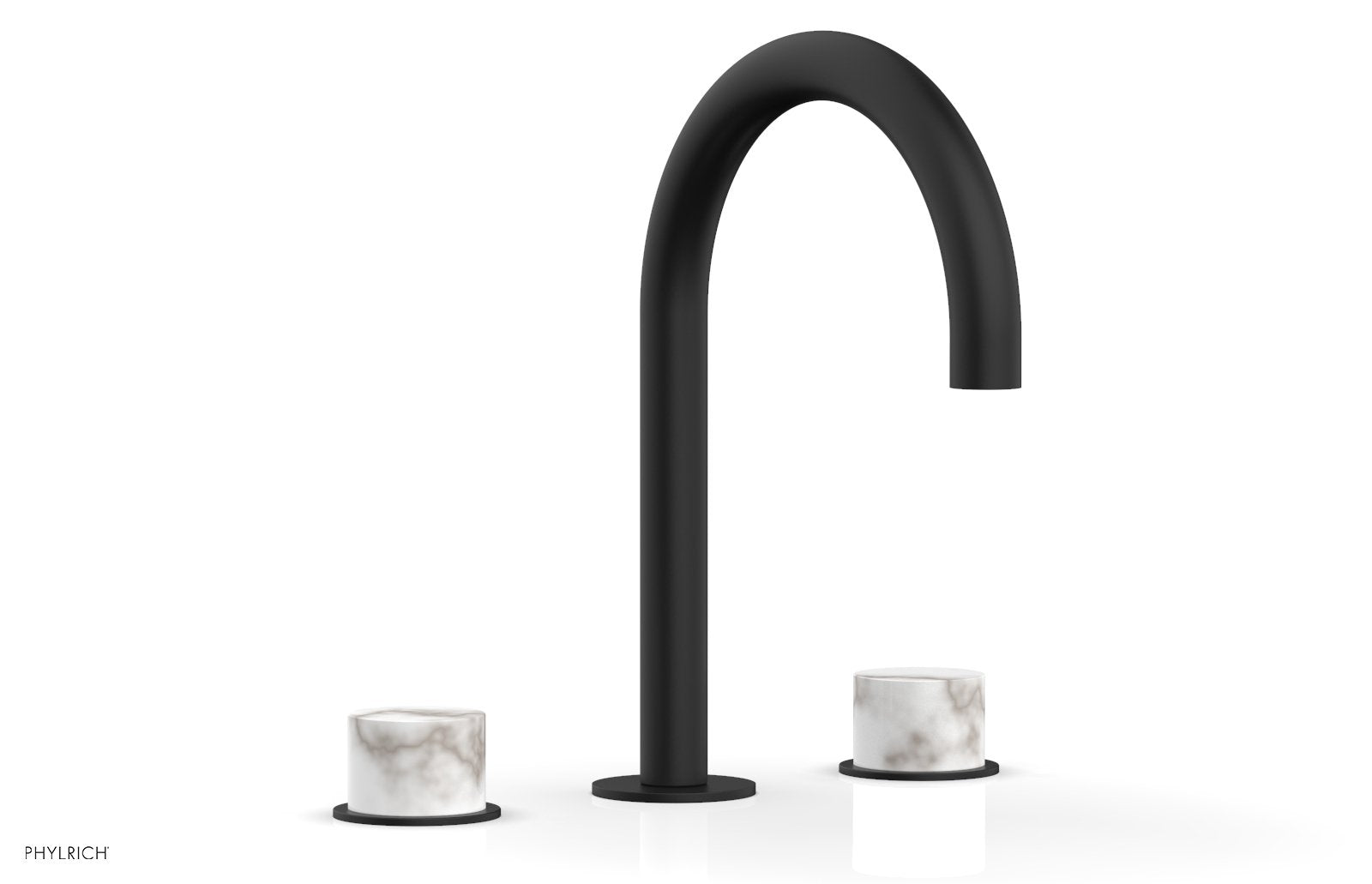 BASIC II Widespread Faucet - White Marble Handles 230-03