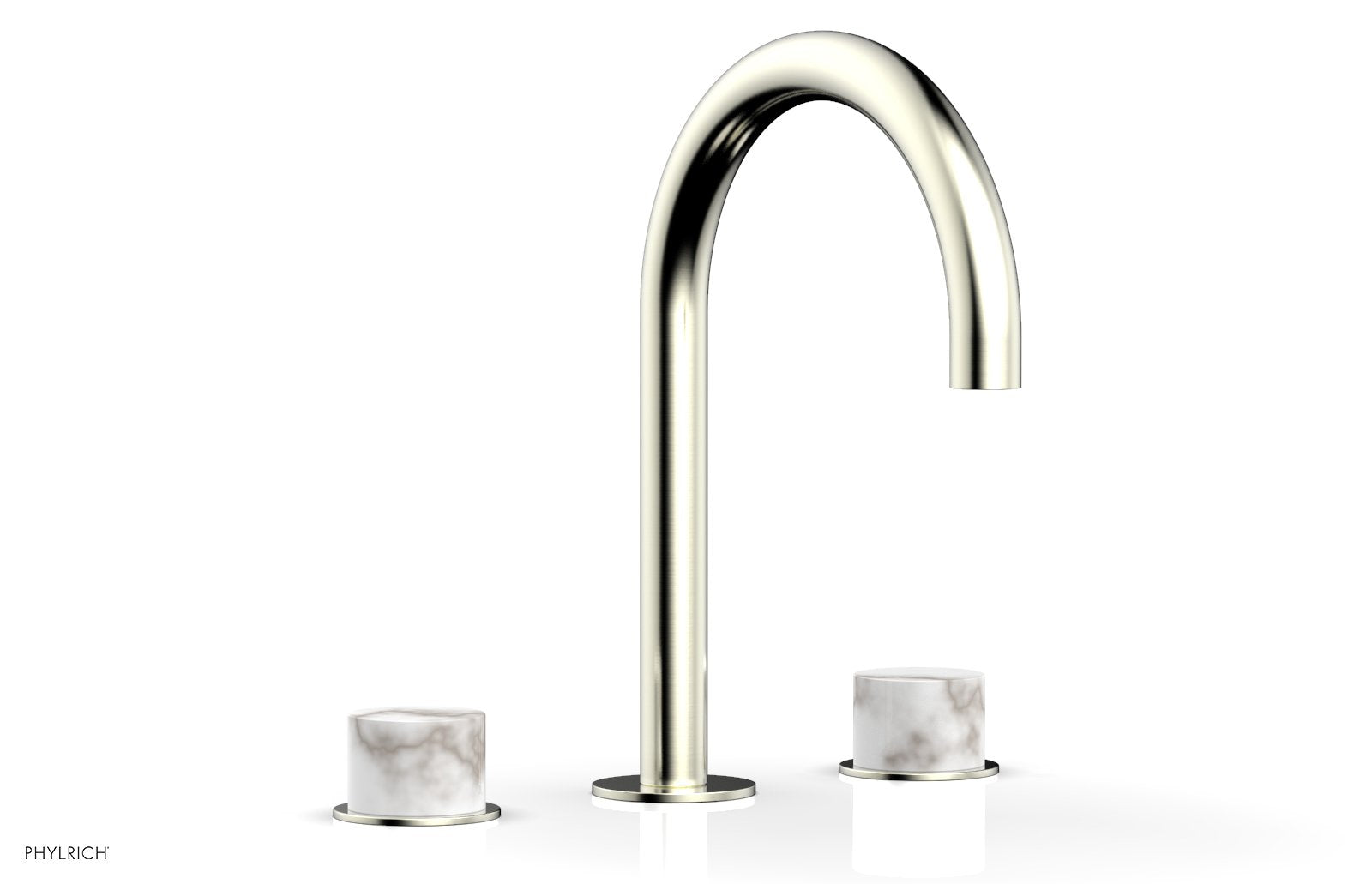 BASIC II Widespread Faucet - White Marble Handles 230-03