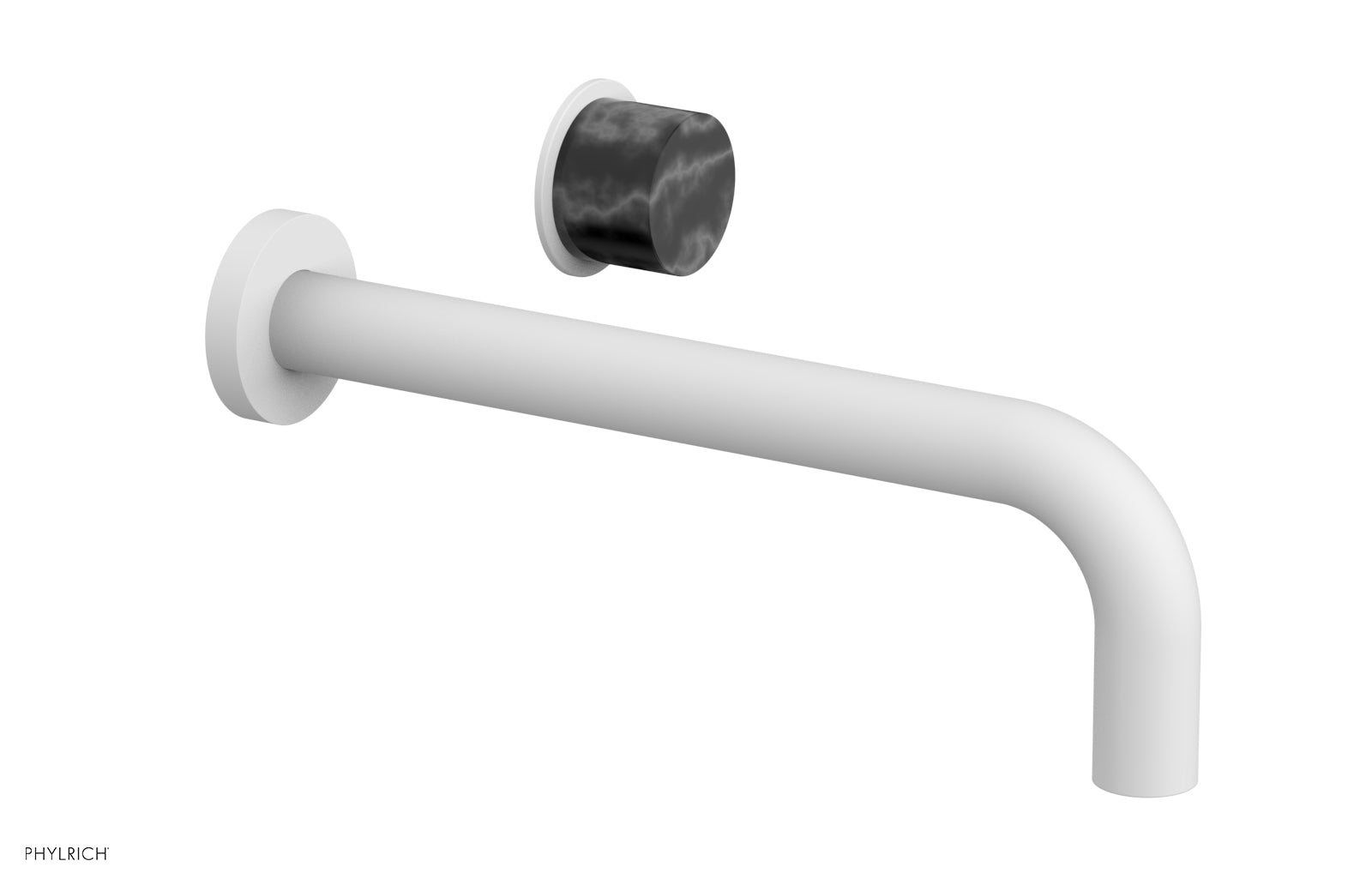 Basic II 10" Single Handle Wall Lavatory Set - Black Marble Handle 230-17-10