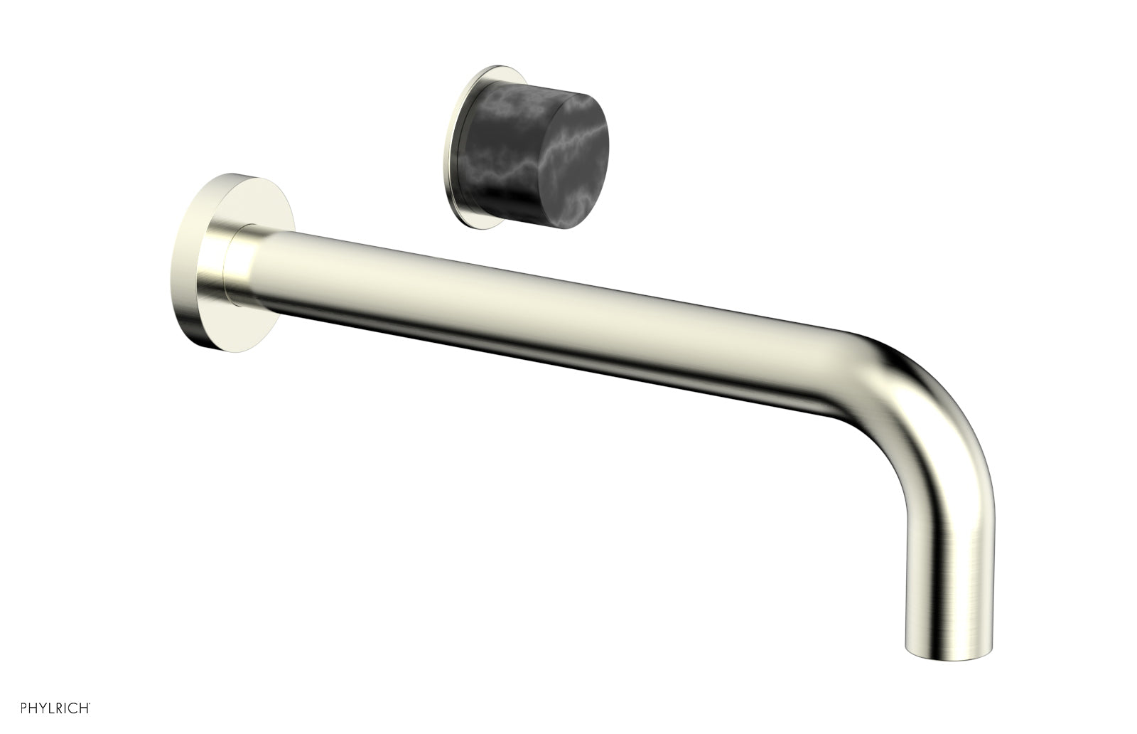 Basic II 10" Single Handle Wall Lavatory Set - Black Marble Handle 230-17-10