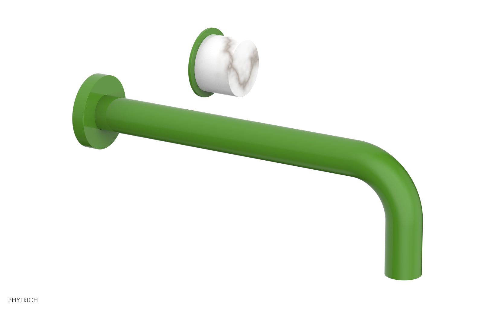 Basic II 10" Single Handle Wall Lavatory Set - White Marble Handle 230-17-10