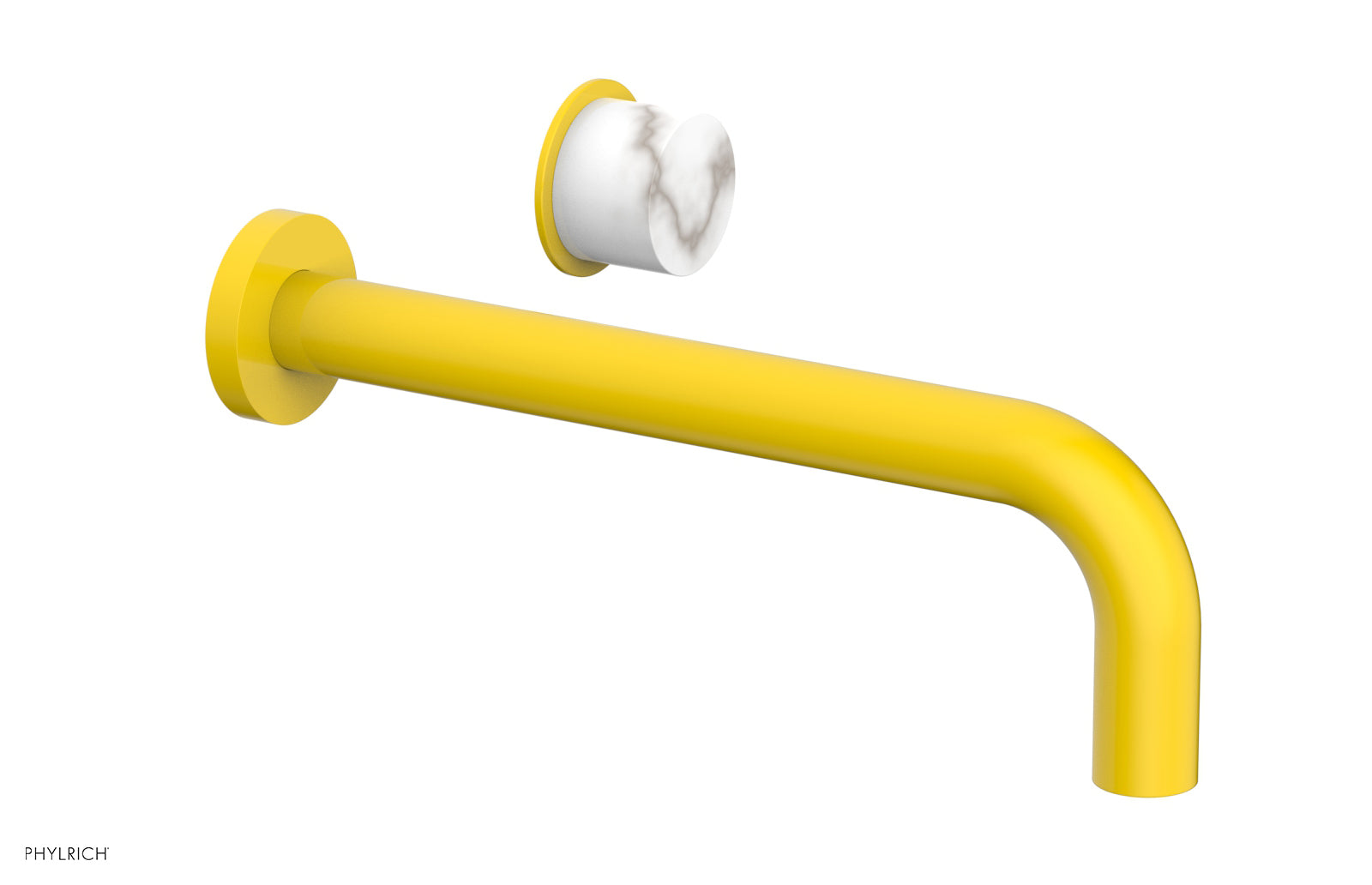 Basic II 10" Single Handle Wall Lavatory Set - White Marble Handle 230-17-10