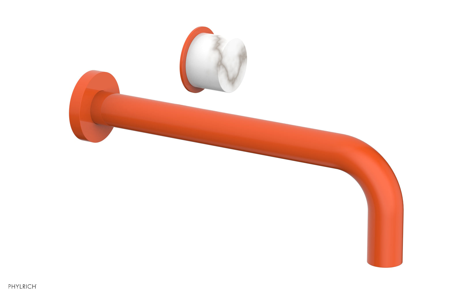 Basic II 10" Single Handle Wall Lavatory Set - White Marble Handle 230-17-10