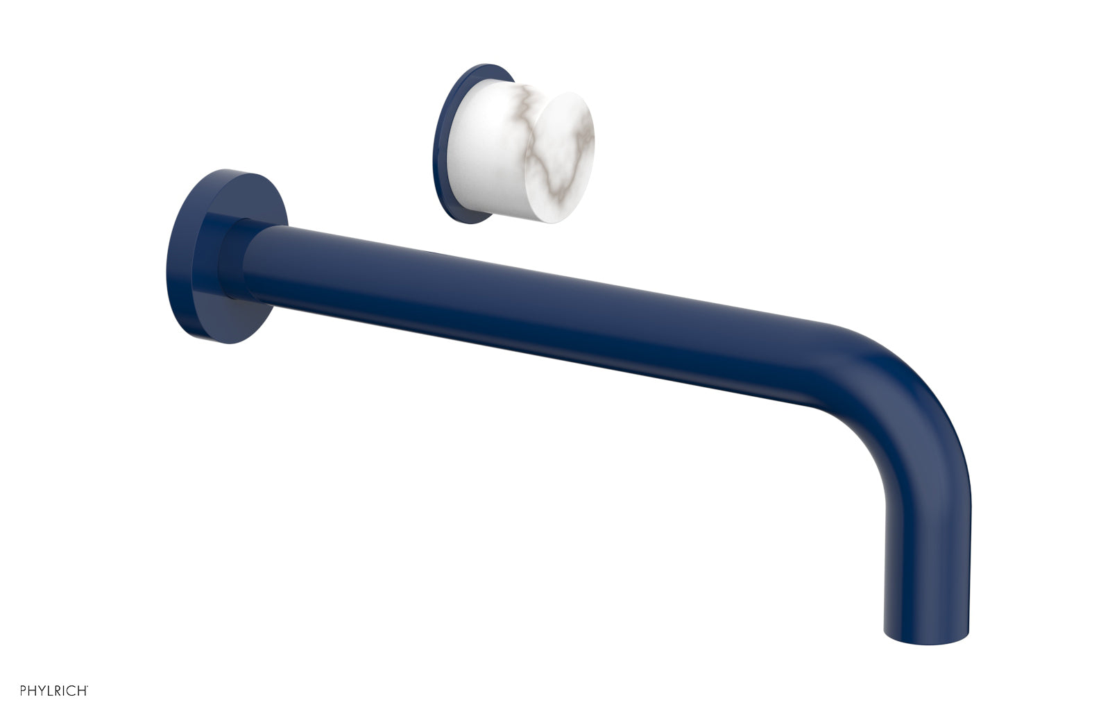 Basic II 10" Single Handle Wall Lavatory Set - White Marble Handle 230-17-10