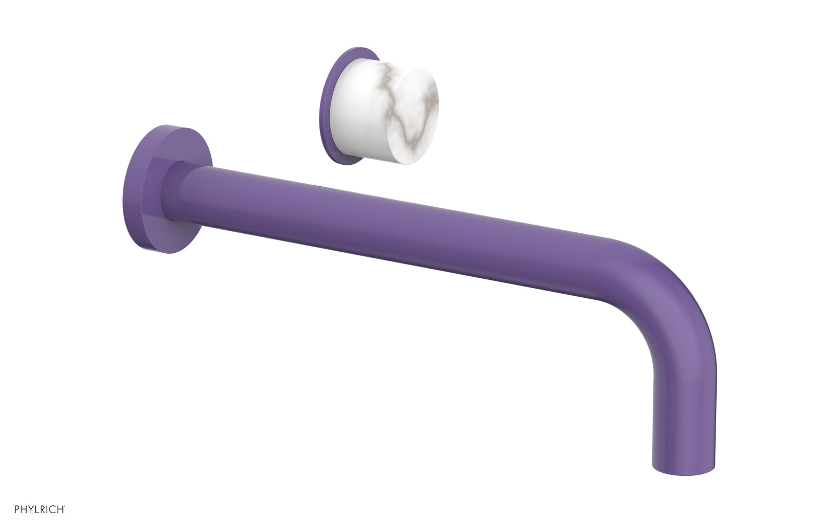 Basic II 10" Single Handle Wall Lavatory Set - White Marble Handle 230-17-10