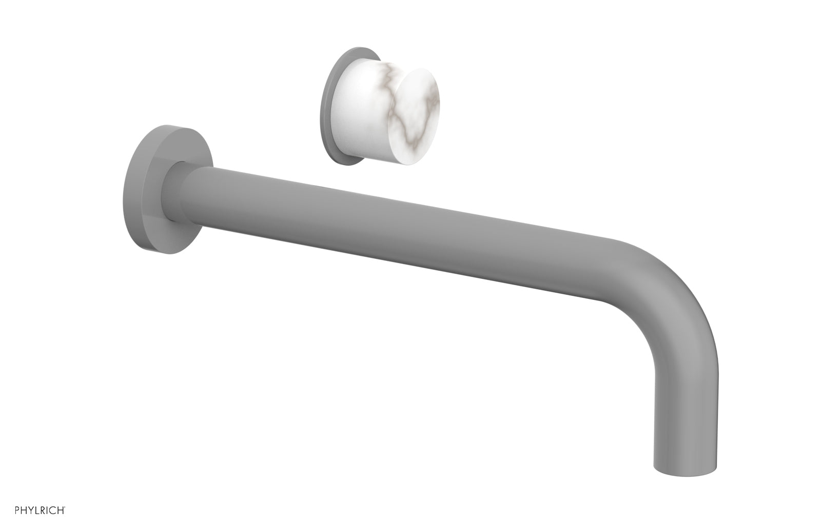 Basic II 10" Single Handle Wall Lavatory Set - White Marble Handle 230-17-10