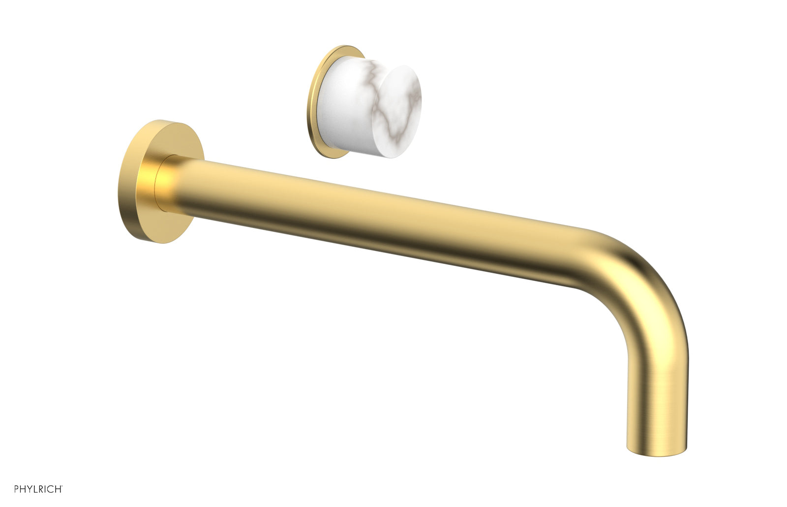 Basic II 10" Single Handle Wall Lavatory Set - White Marble Handle 230-17-10