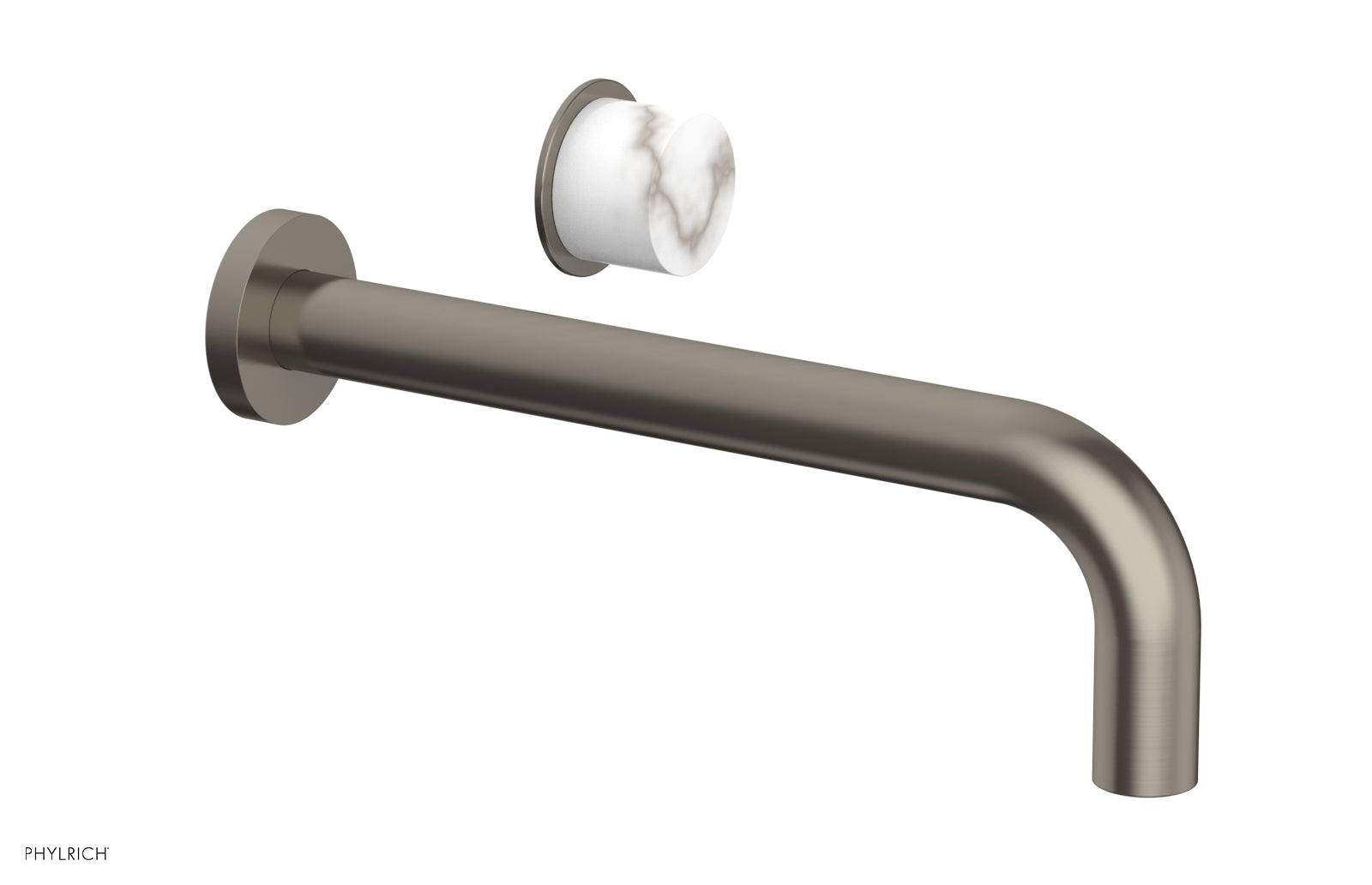 Basic II 10" Single Handle Wall Lavatory Set - White Marble Handle 230-17-10