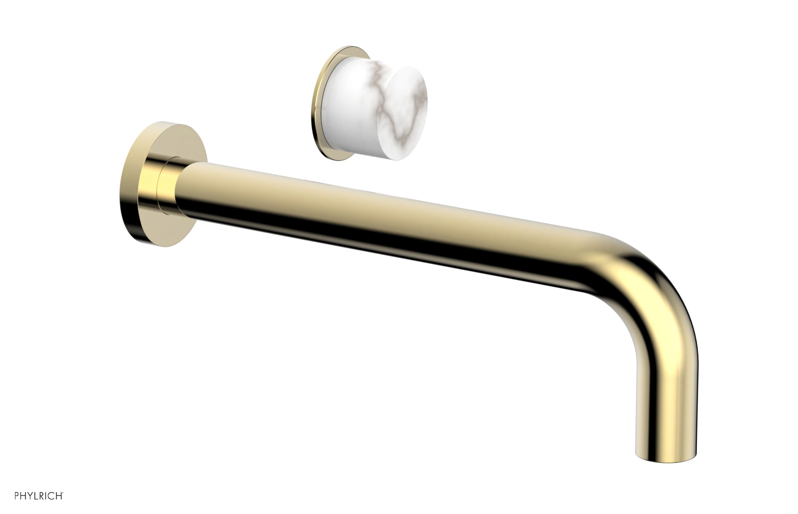 Basic II 10" Single Handle Wall Lavatory Set - White Marble Handle 230-17-10