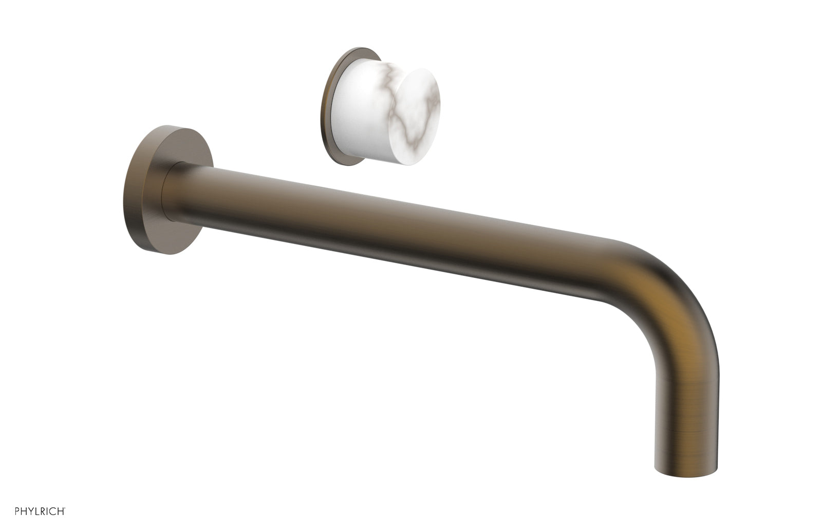 Basic II 10" Single Handle Wall Lavatory Set - White Marble Handle 230-17-10