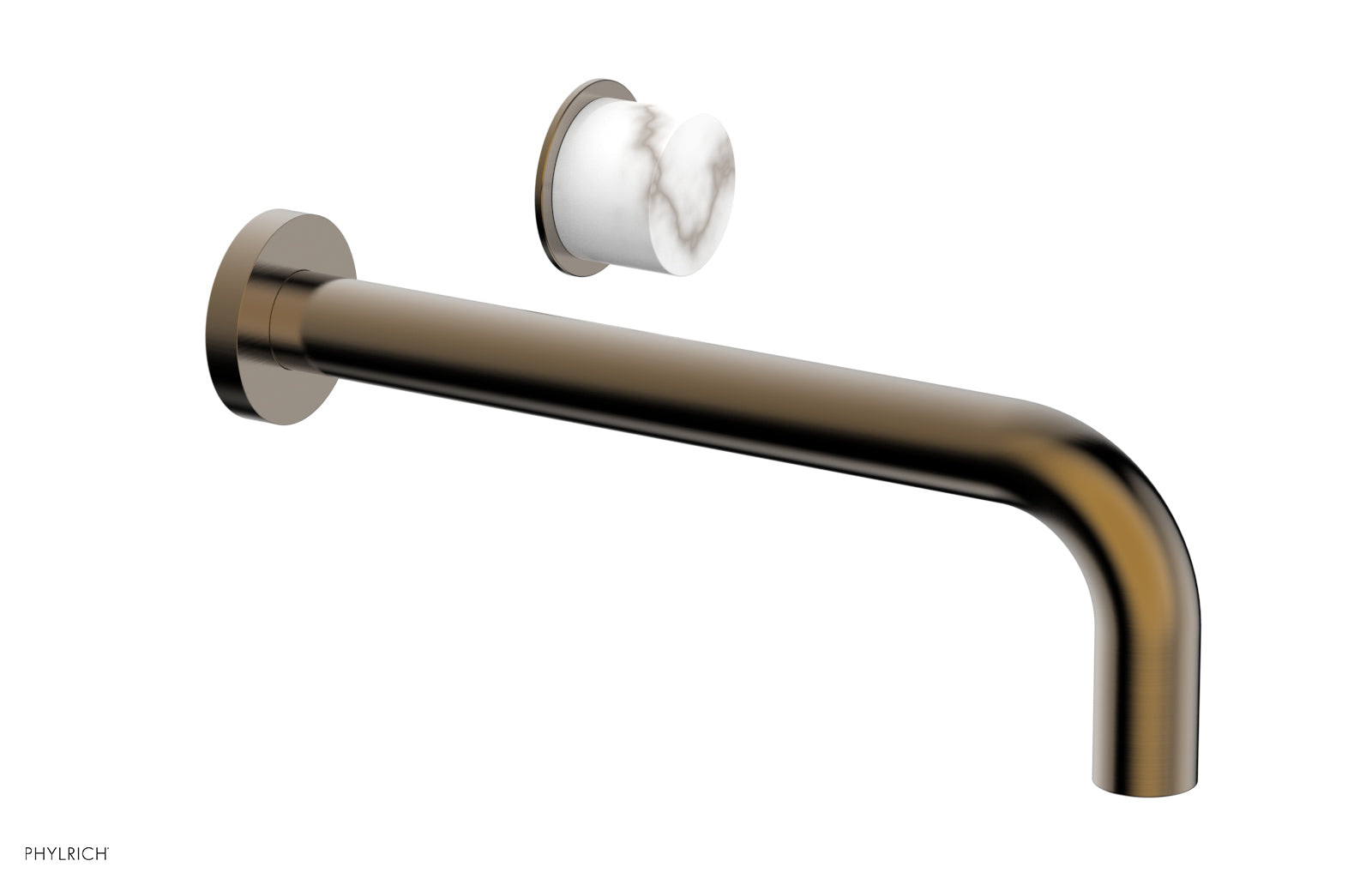 Basic II 10" Single Handle Wall Lavatory Set - White Marble Handle 230-17-10