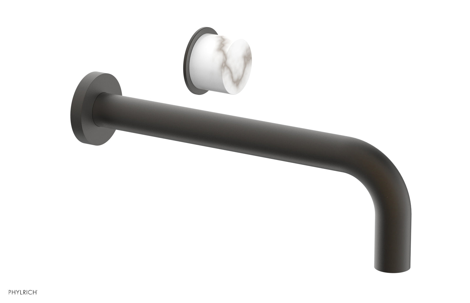 Basic II 10" Single Handle Wall Lavatory Set - White Marble Handle 230-17-10