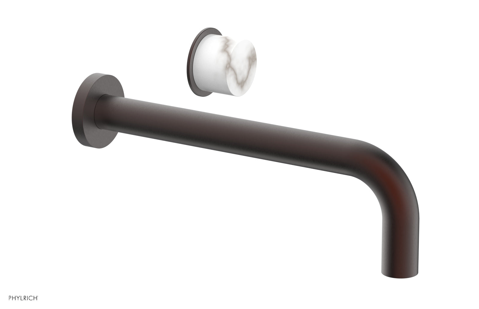 Basic II 10" Single Handle Wall Lavatory Set - White Marble Handle 230-17-10