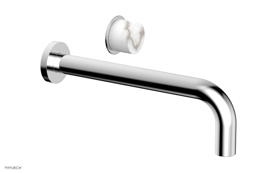 Basic II 10" Single Handle Wall Lavatory Set - White Marble Handle 230-17-10