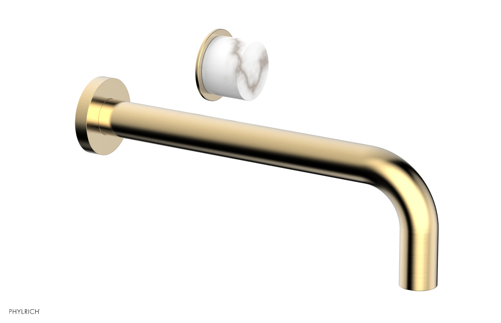 Basic II 10" Single Handle Wall Lavatory Set - White Marble Handle 230-17-10