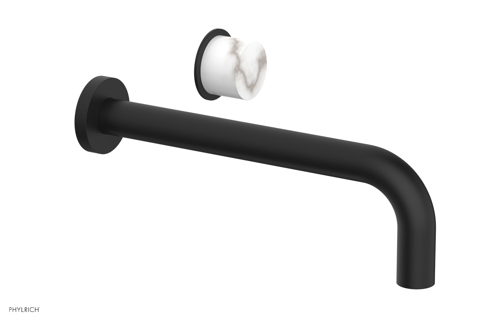 Basic II 10" Single Handle Wall Lavatory Set - White Marble Handle 230-17-10