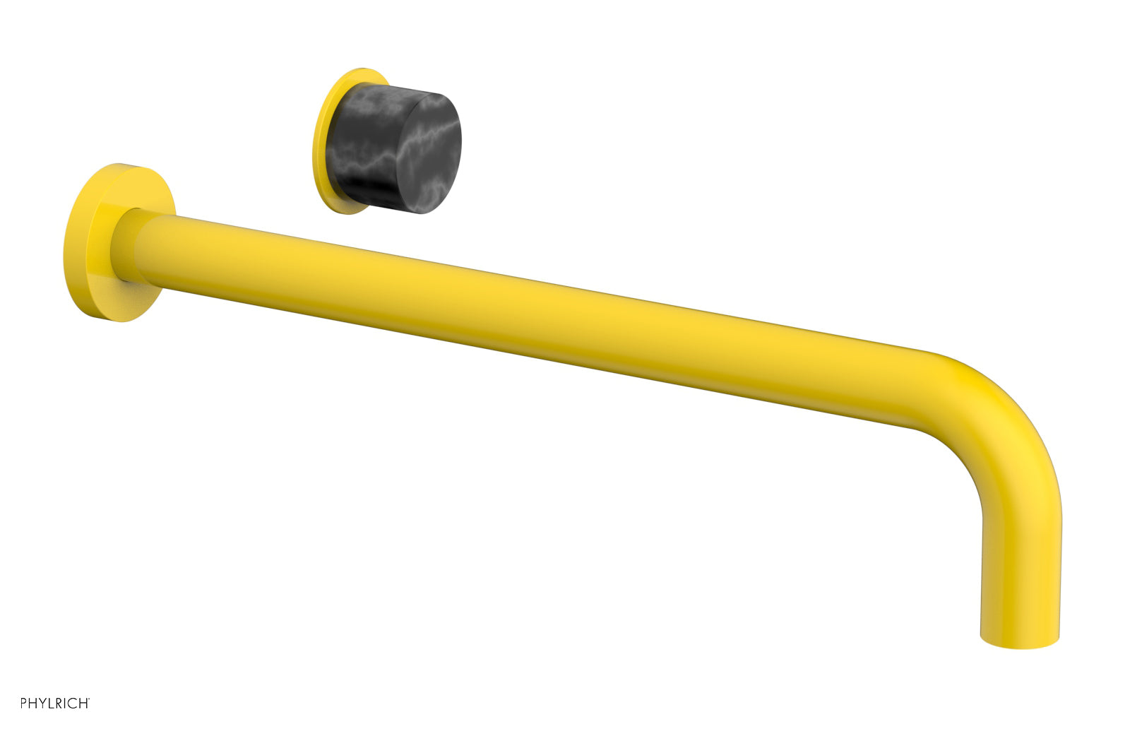 Basic II 14" Single Handle Wall Lavatory Set - Black Marble Handle 230-17-14