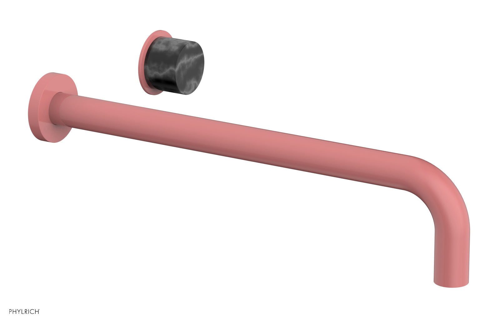 Basic II 14" Single Handle Wall Lavatory Set - Black Marble Handle 230-17-14