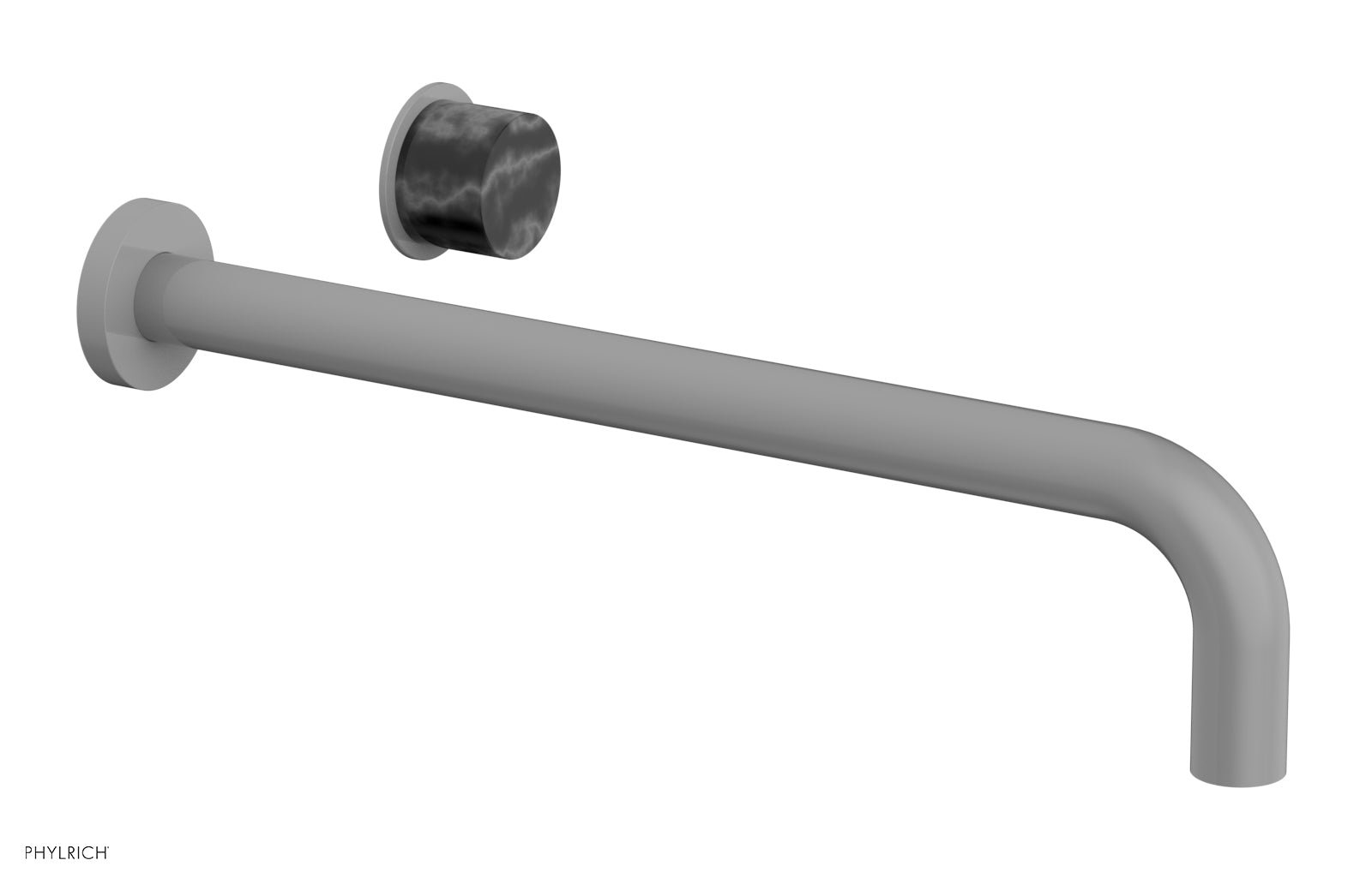 Basic II 14" Single Handle Wall Lavatory Set - Black Marble Handle 230-17-14