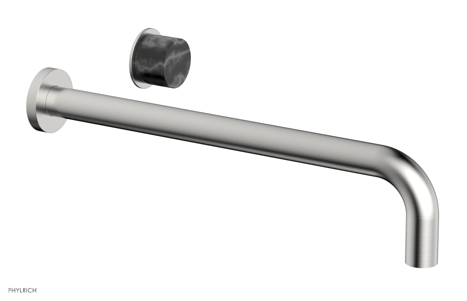 Basic II 14" Single Handle Wall Lavatory Set - Black Marble Handle 230-17-14