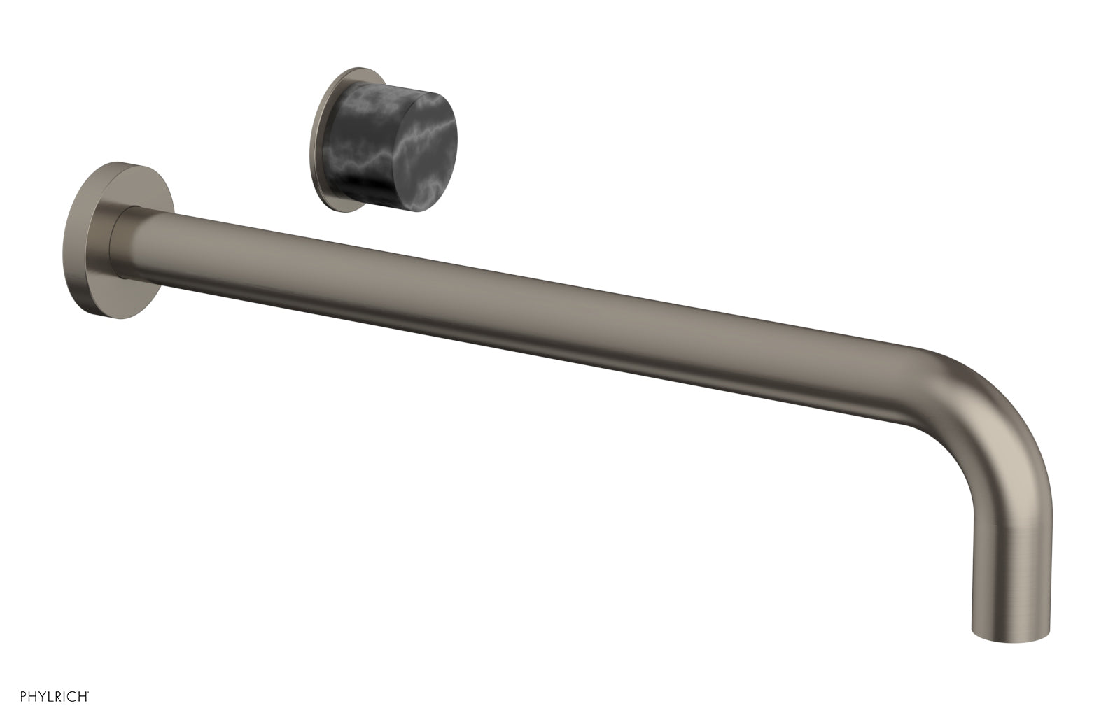 Basic II 14" Single Handle Wall Lavatory Set - Black Marble Handle 230-17-14