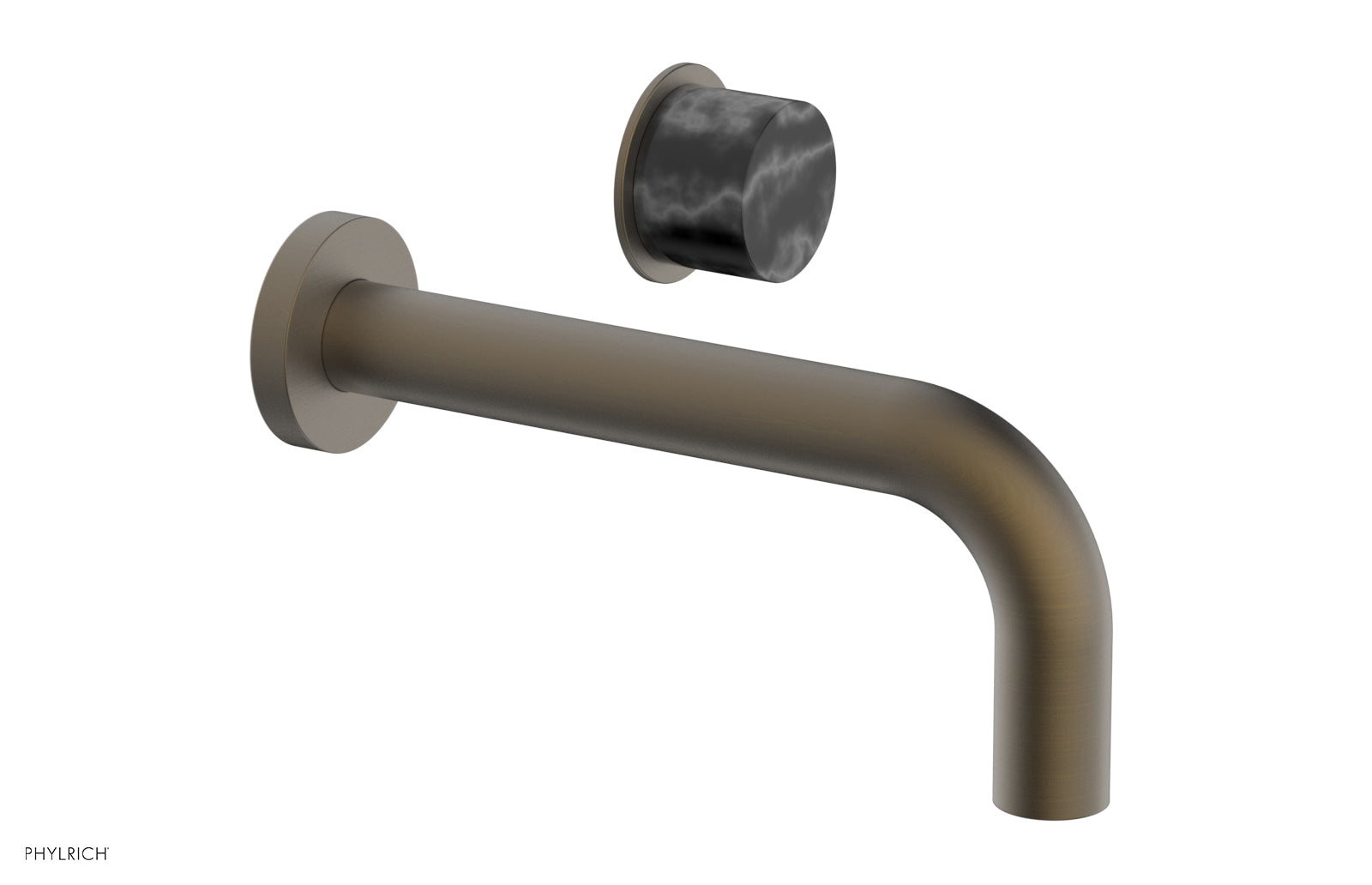 Basic II Single Handle Wall Lavatory Set - Black Marble Handle 230-17