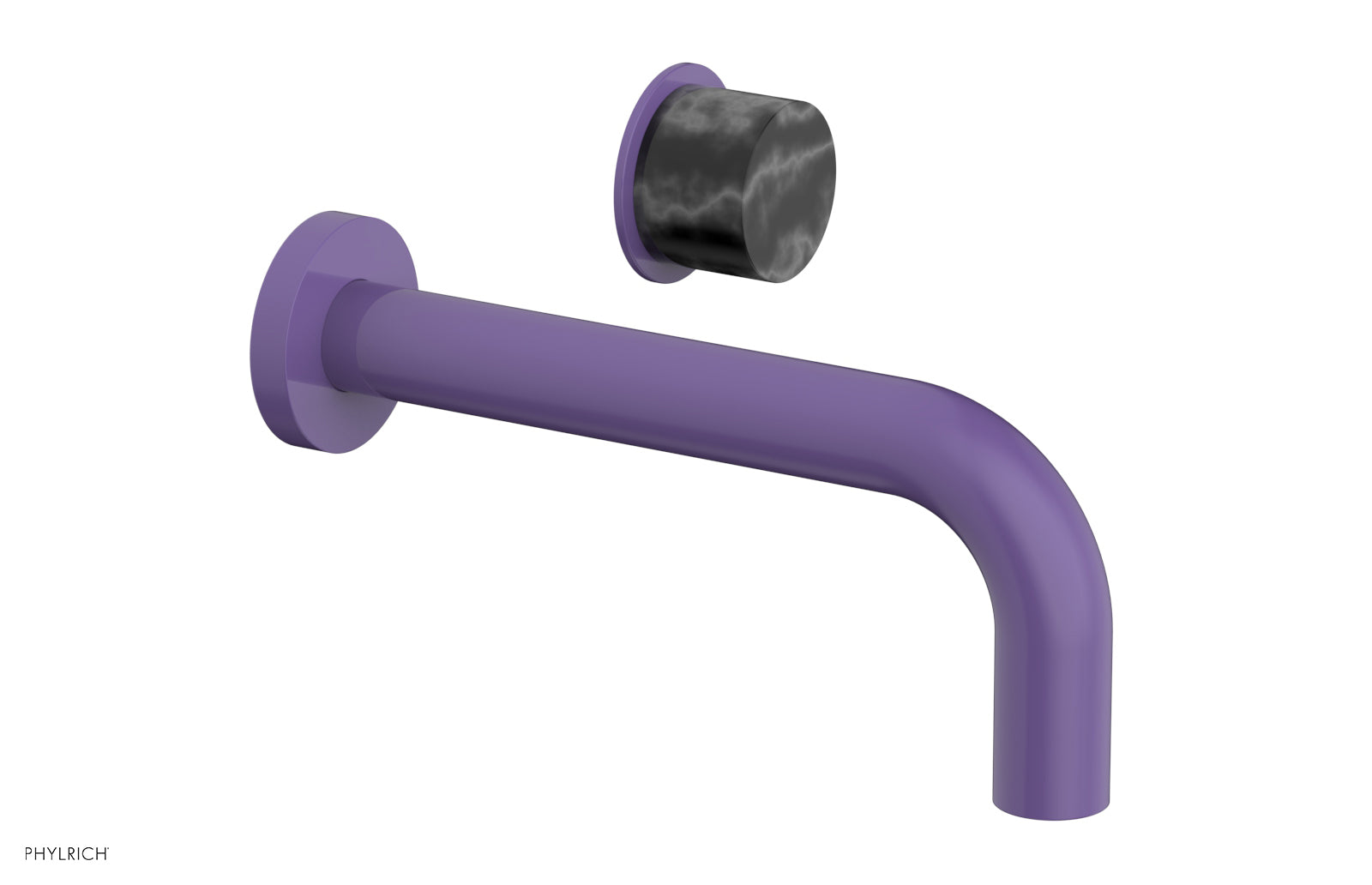 Basic II Single Handle Wall Lavatory Set - Black Marble Handle 230-17