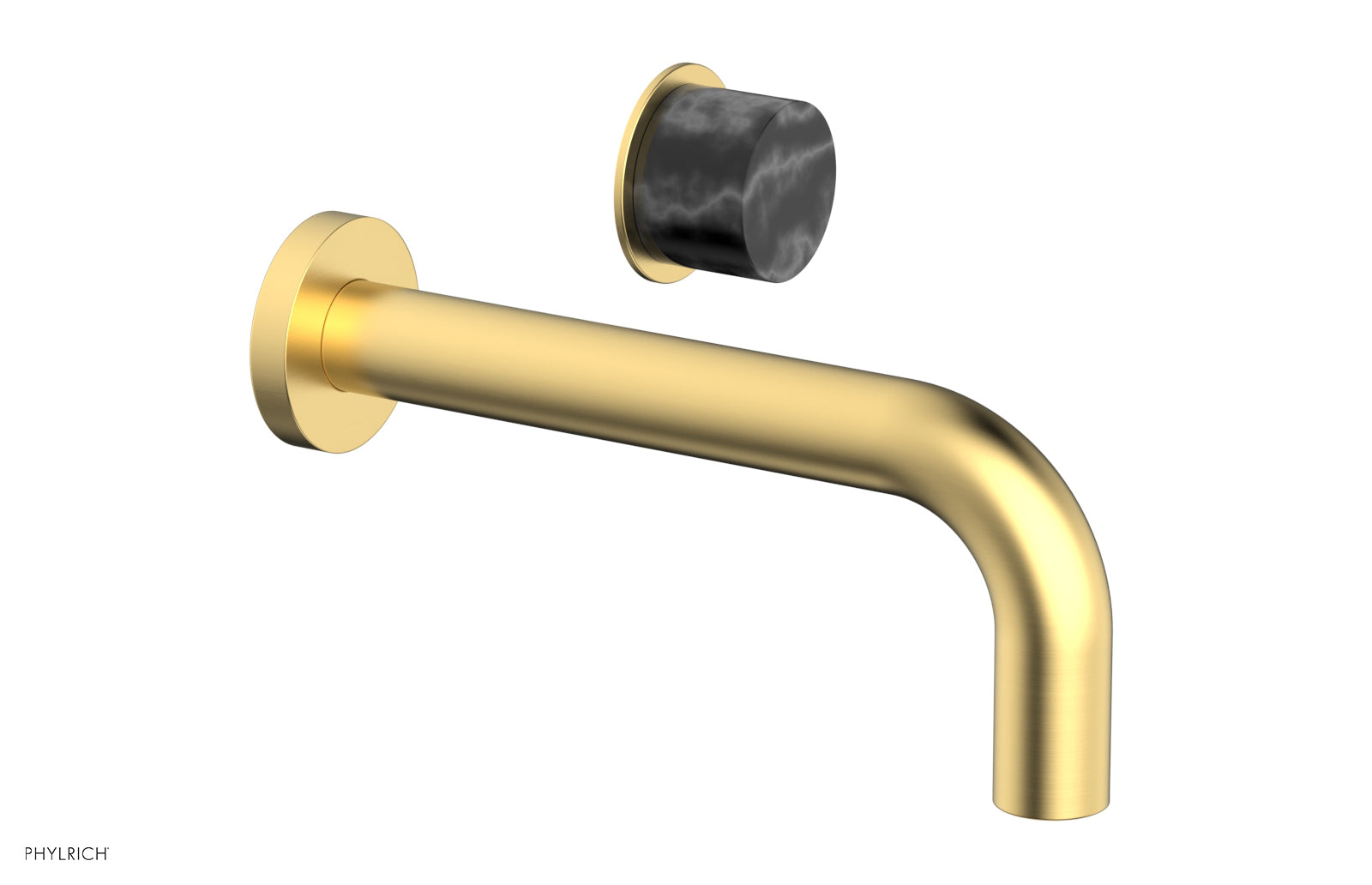 Basic II Single Handle Wall Lavatory Set - Black Marble Handle 230-17