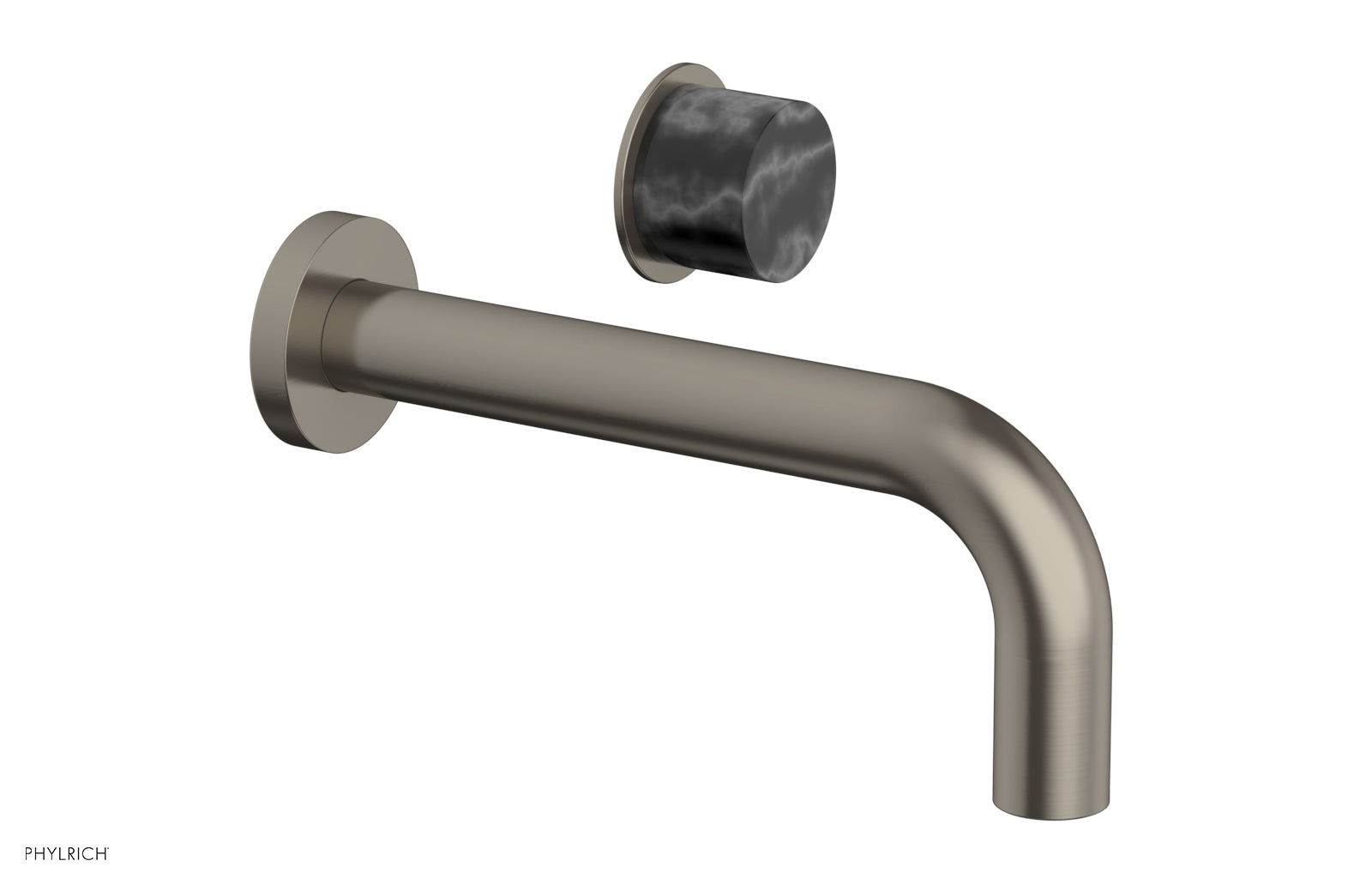 Basic II Single Handle Wall Lavatory Set - Black Marble Handle 230-17