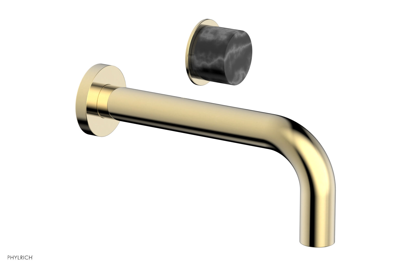 Basic II Single Handle Wall Lavatory Set - Black Marble Handle 230-17