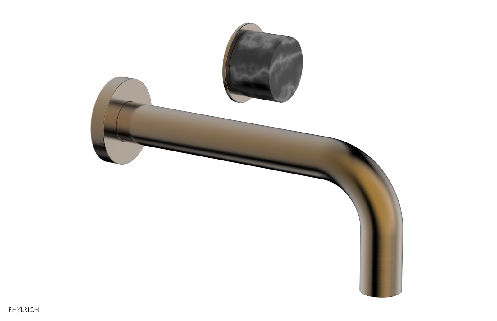 Basic II Single Handle Wall Lavatory Set - Black Marble Handle 230-17