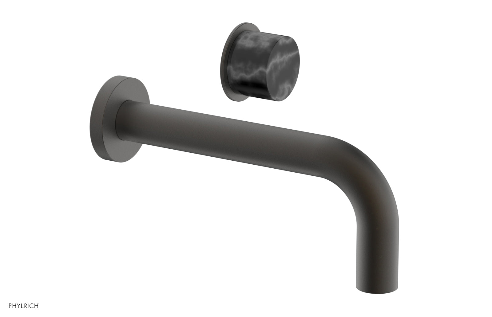 Basic II Single Handle Wall Lavatory Set - Black Marble Handle 230-17