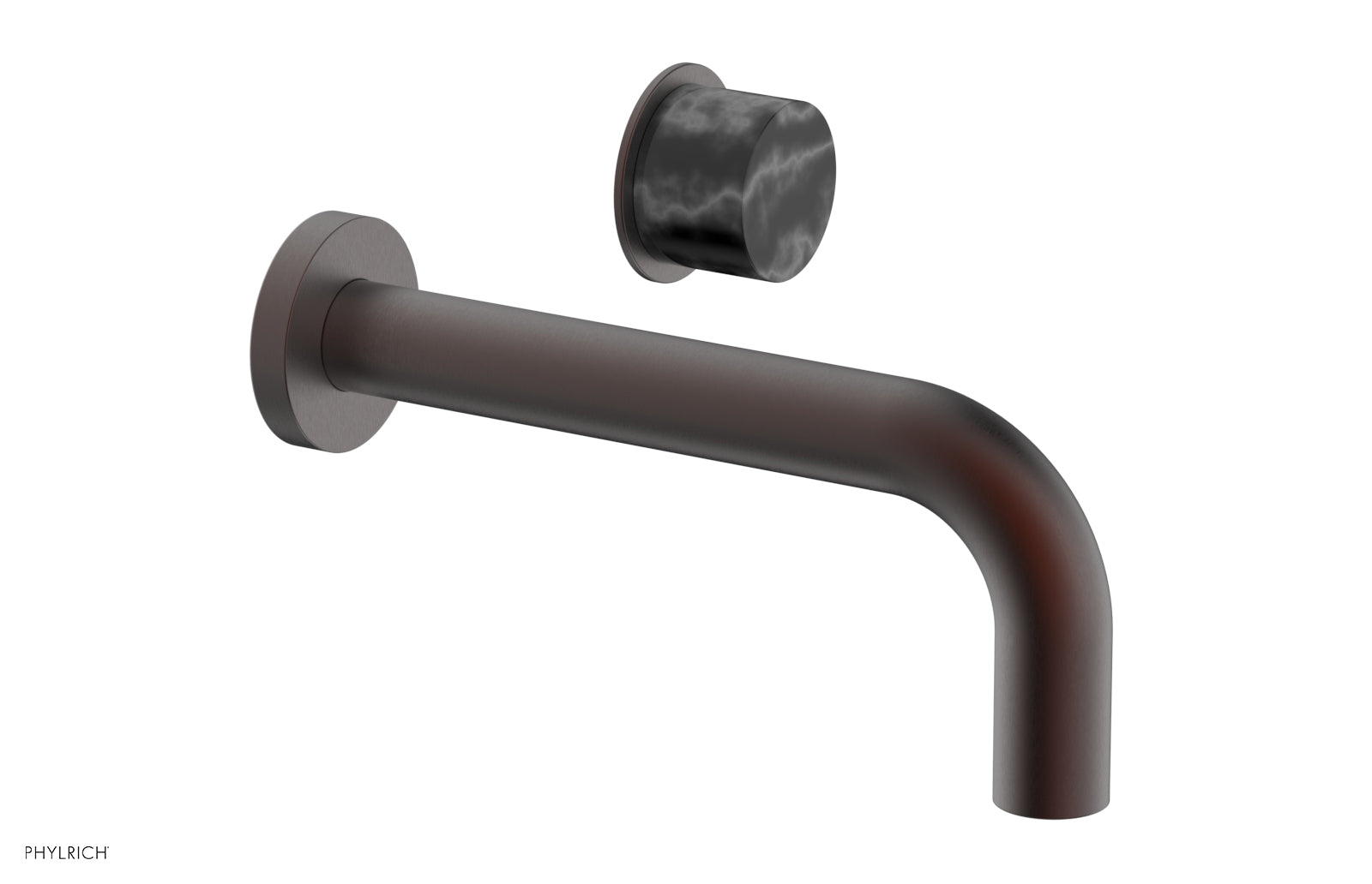 Basic II Single Handle Wall Lavatory Set - Black Marble Handle 230-17