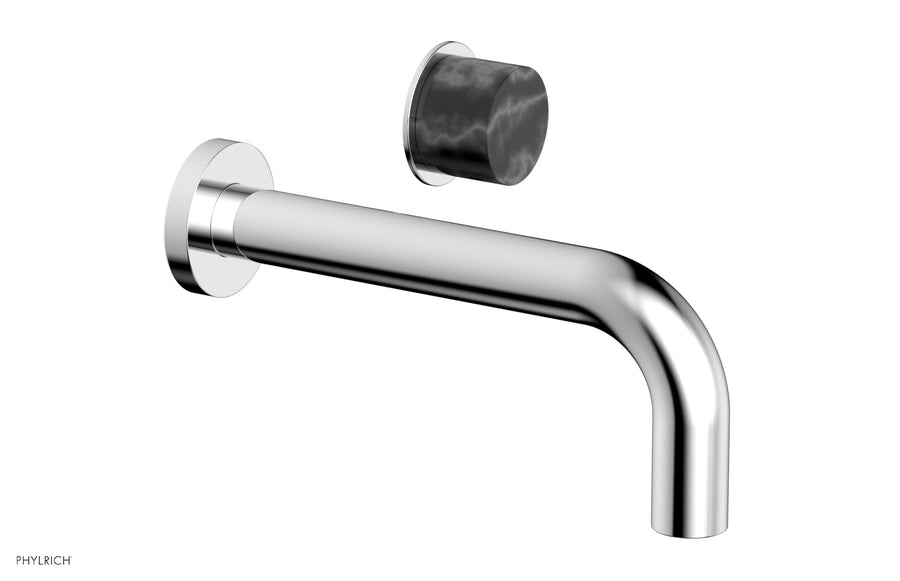 Basic II Single Handle Wall Lavatory Set - Black Marble Handle 230-17