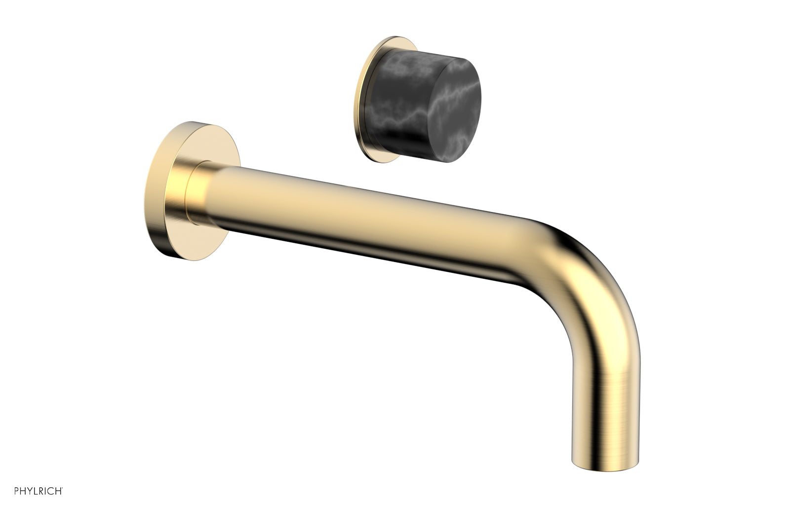 Basic II Single Handle Wall Lavatory Set - Black Marble Handle 230-17