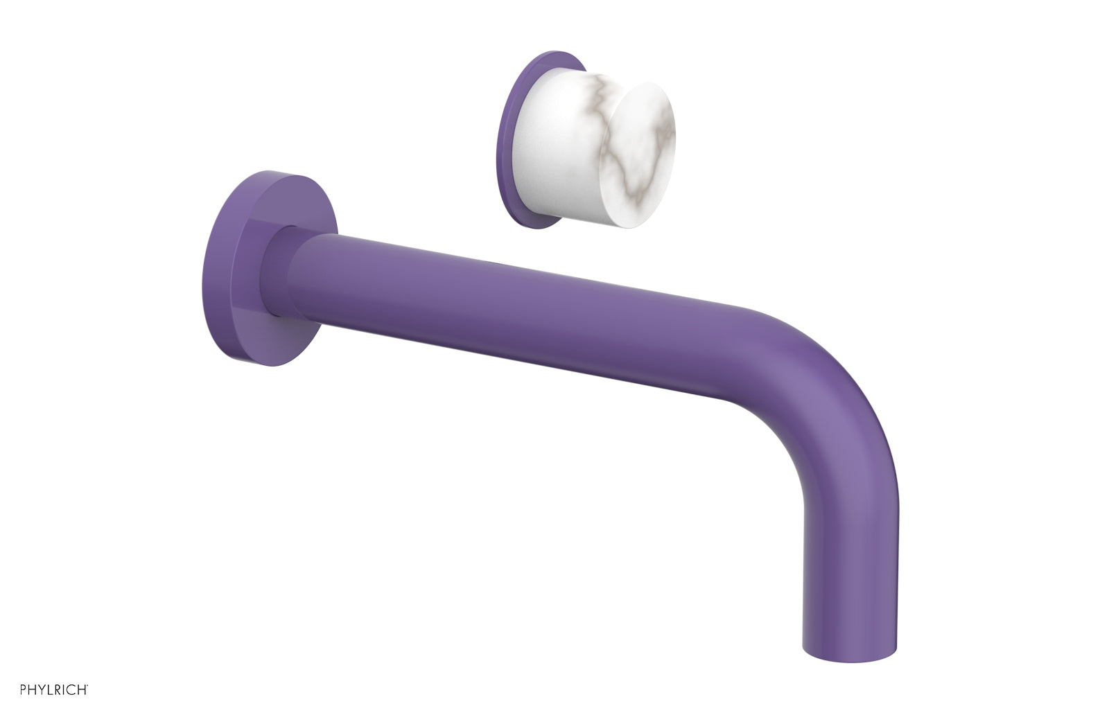 Basic II Single Handle Wall Lavatory Set - White Marble Handle 230-17