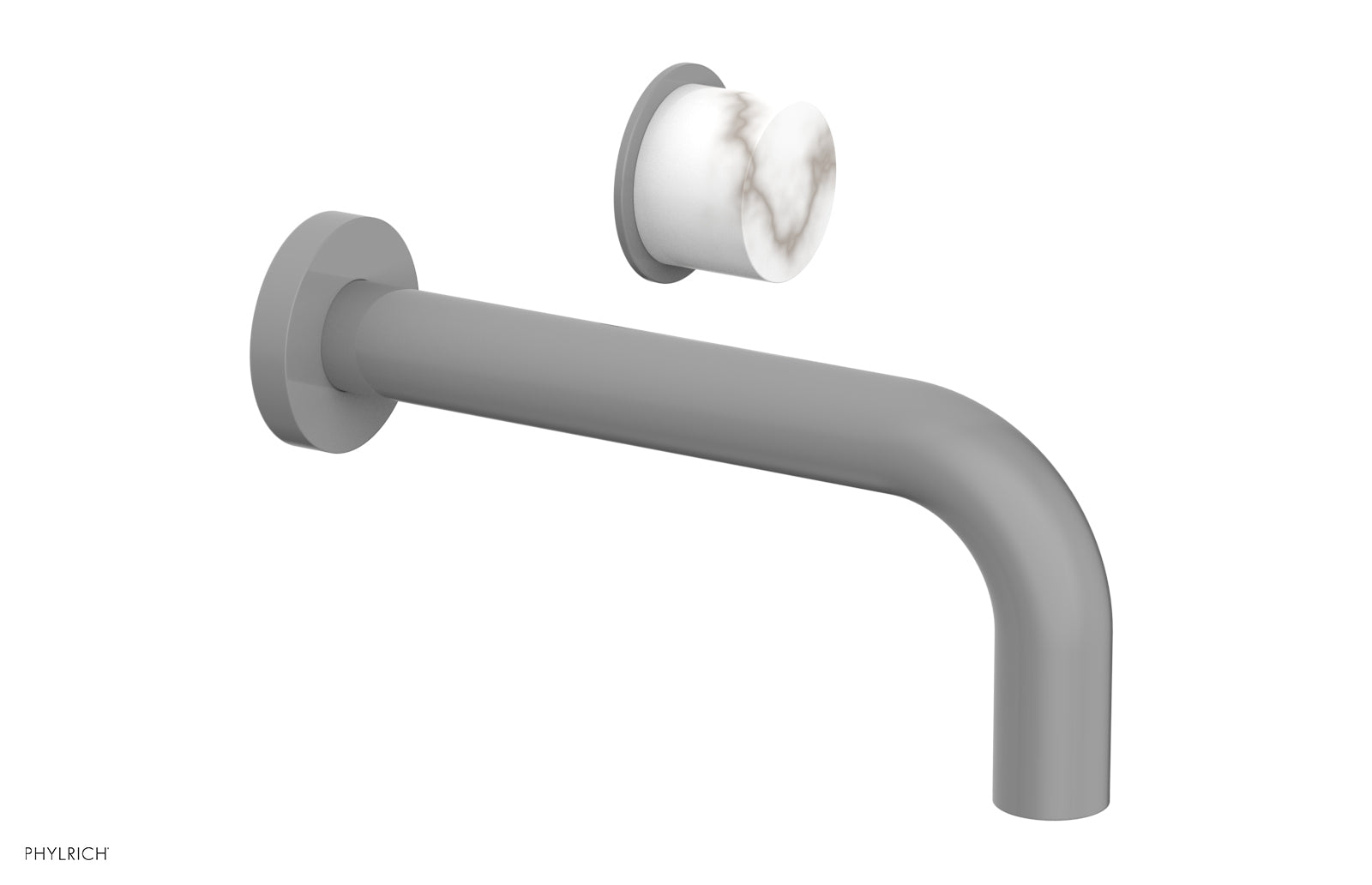 Basic II Single Handle Wall Lavatory Set - White Marble Handle 230-17